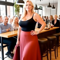 Moms with huge breasts show up in public