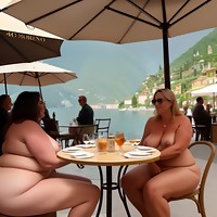 Naturist friendly cafe at the Lake Como