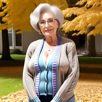 Nice autumn day for grannies to flash their tits in the sun