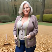 Nice autumn day for grannies to flash their tits in the sun