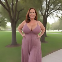 Huge boobed moms outdoors