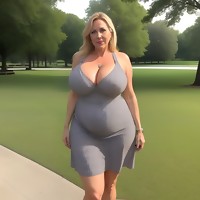 Big natural tits outdoors
