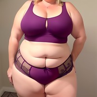 Blonde fatty with huge ass