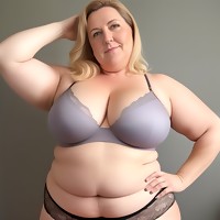 Blonde fatty with huge ass