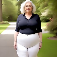 Chubby mature in tight clothes